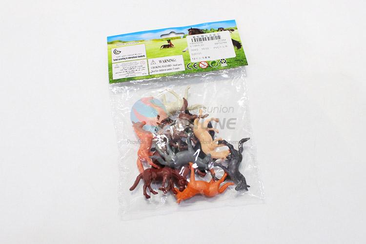 Recent design plastic horse model toy 12pcs