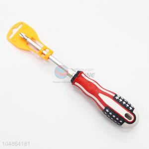 High Quality Plastic Handle Magnetic Steel Dual-purpose Steel Screwdriver with Protective Cover
