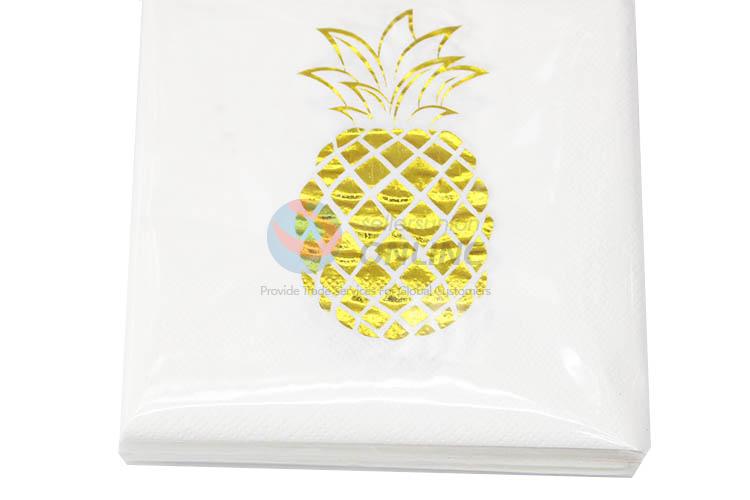 20pcs/Set Gold Blocking Eco-friendly Double-ply Pineapple Paper Napkins