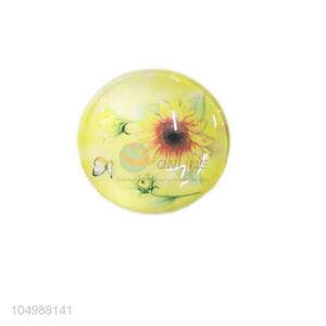 High quality round epoxy fridge magnet with sunflower pattern