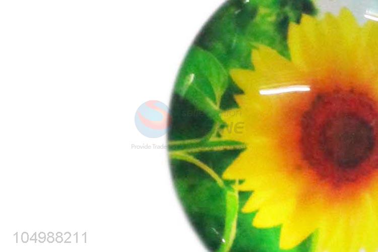 Direct factory round epoxy fridge magnet with sunflower pattern