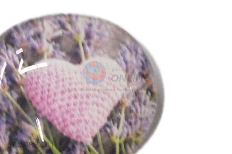 China factory round epoxy fridge magnet with heart pattern