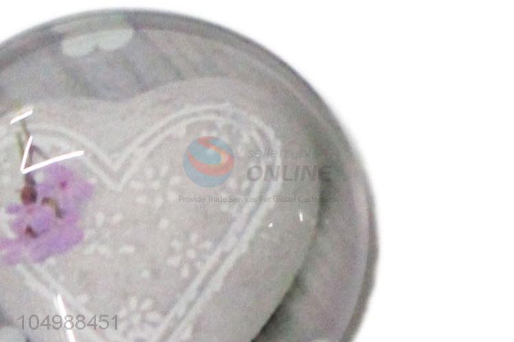 Top quality cheap round epoxy fridge magnet with heart pattern