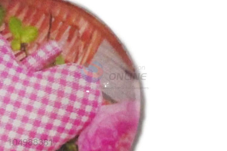 Premium quality round epoxy fridge magnet with heart pattern