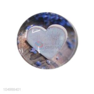 New arrival round epoxy fridge magnet with heart pattern