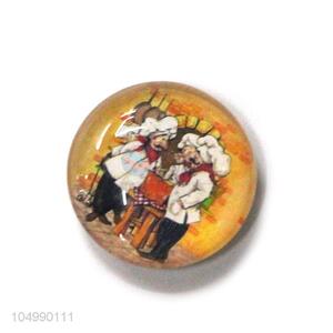 Factory customized home deco round epoxy fridge magnet