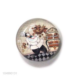 Fancy cheap home deco round epoxy fridge magnet