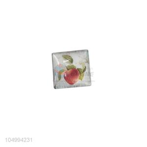 China OEM square fruit pattern epoxy fridge magnet