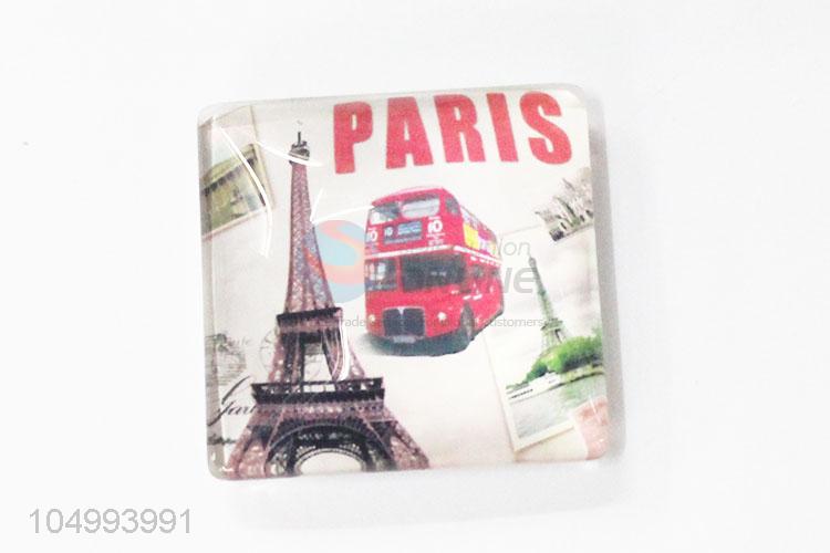 Promotional square tower pattern epoxy fridge magnet