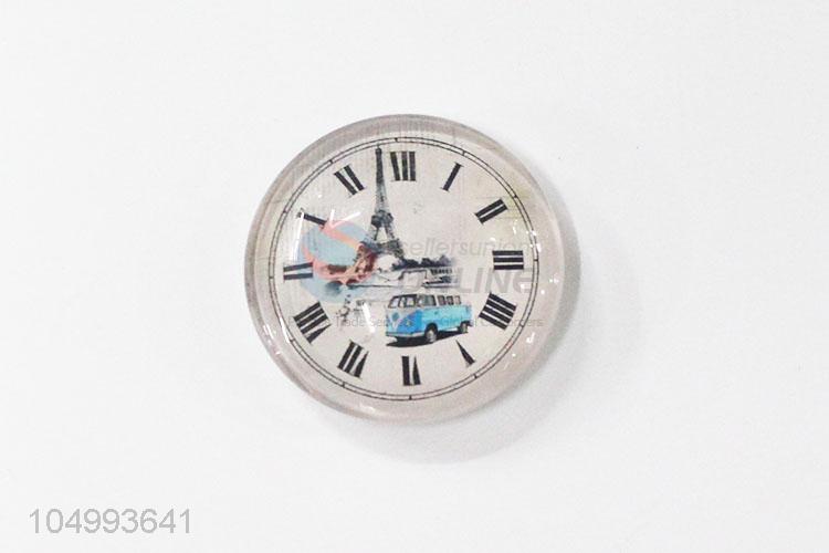 Most popular round clock pattern epoxy fridge magnet