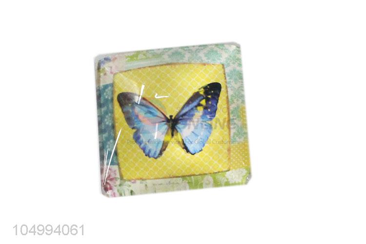 Cheap professional square butterfly pattern epoxy fridge magnet