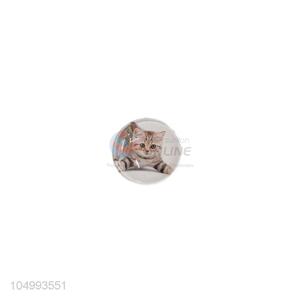 Wholesale cheap round cat pattern epoxy fridge magnet