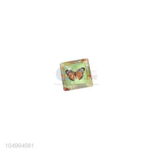 Wholesale square butterfly pattern epoxy fridge magnet