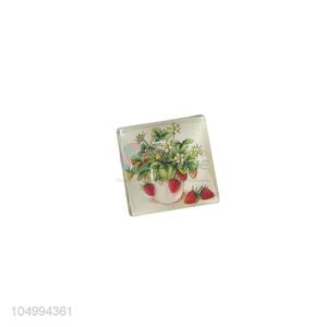 Super quality square fruit pattern epoxy fridge magnet