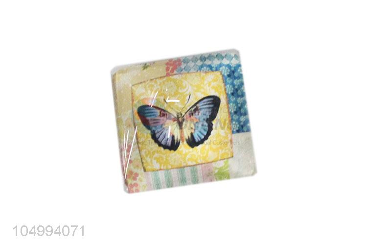 New products square butterfly pattern epoxy fridge magnet