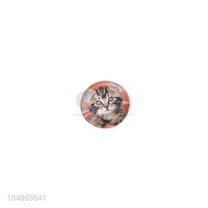 Factory directly sell round cat pattern epoxy fridge magnet