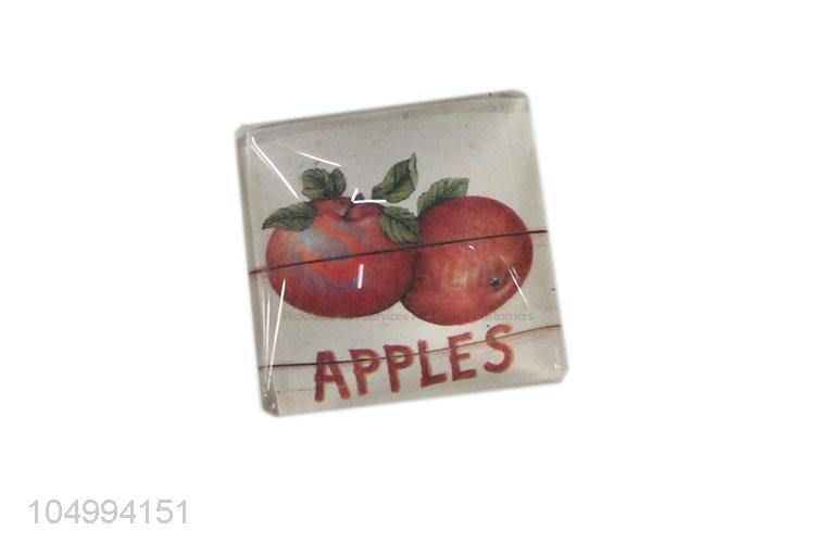 Factory sales square fruit pattern epoxy fridge magnet