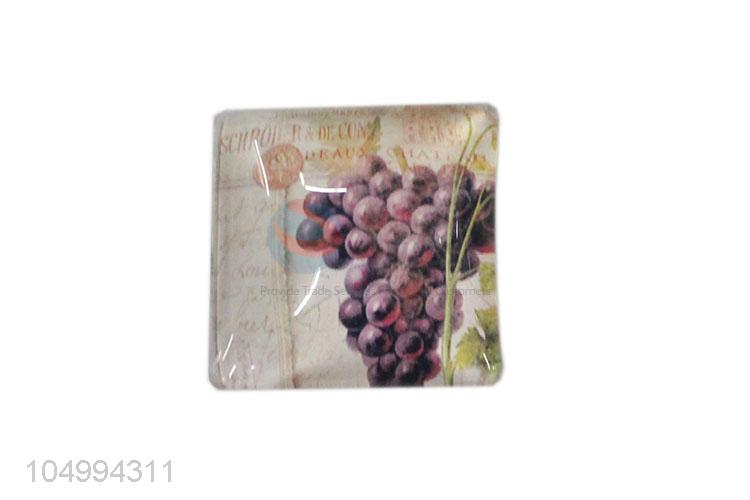 Factory wholesale square fruit pattern epoxy fridge magnet