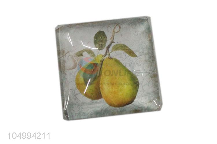 Direct factory square fruit pattern epoxy fridge magnet