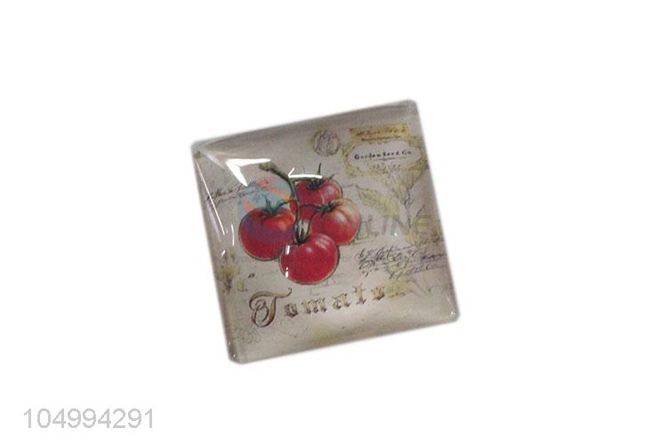 Bottom price square fruit pattern epoxy fridge magnet