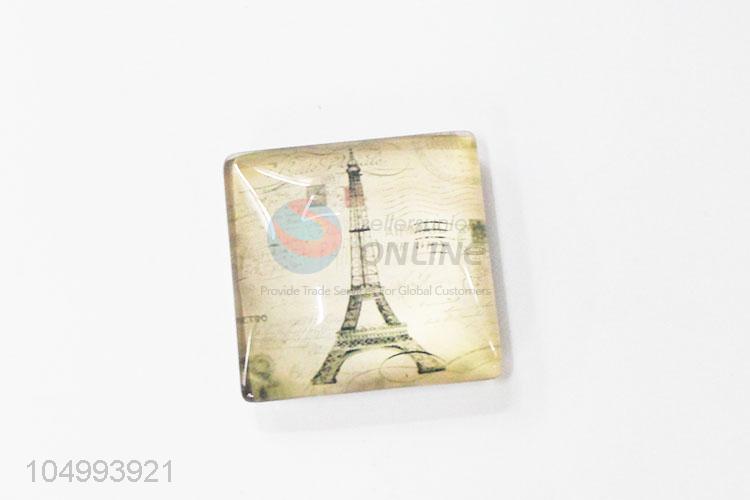 New arrival square tower pattern epoxy fridge magnet