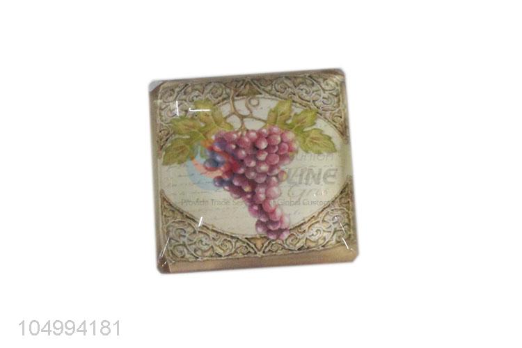 Best selling square fruit pattern epoxy fridge magnet