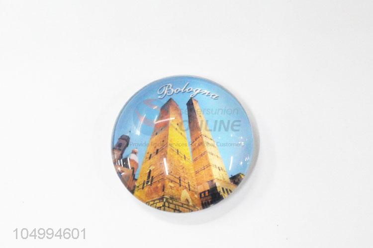 Customized wholesale round fashion epoxy fridge magnet