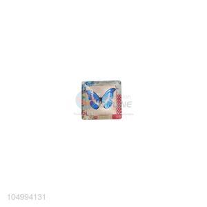 Wholesale cheap square butterfly pattern epoxy fridge magnet