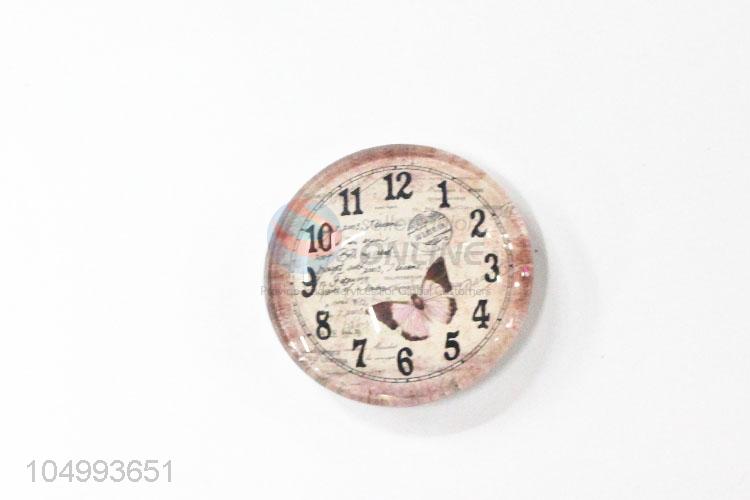 China OEM round clock pattern epoxy fridge magnet