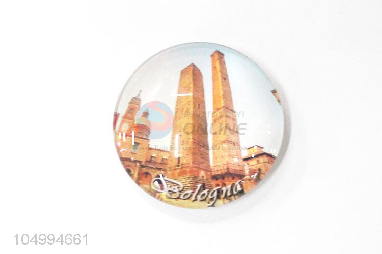 Top manufacturer round fashion epoxy fridge magnet