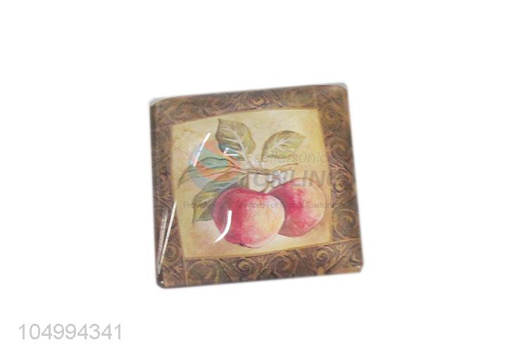 Made in China square fruit pattern epoxy fridge magnet