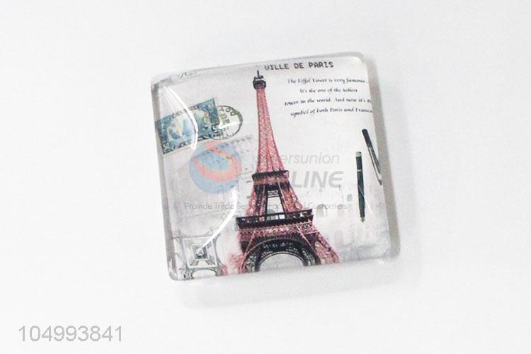 Top manufacturer square tower pattern epoxy fridge magnet