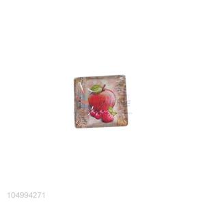 Factory promotional square fruit pattern epoxy fridge magnet