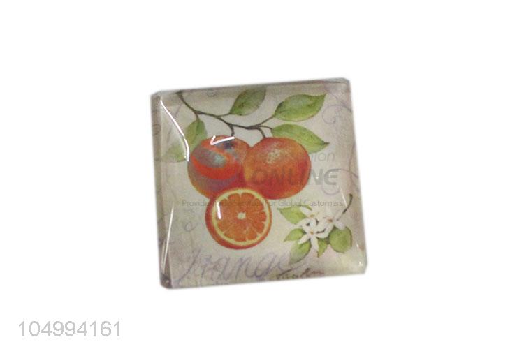 High grade custom square fruit pattern epoxy fridge magnet