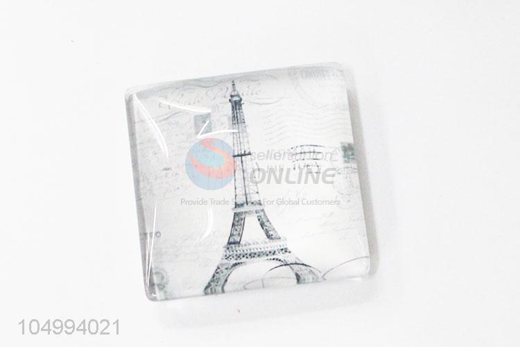 Latest design square tower pattern epoxy fridge magnet