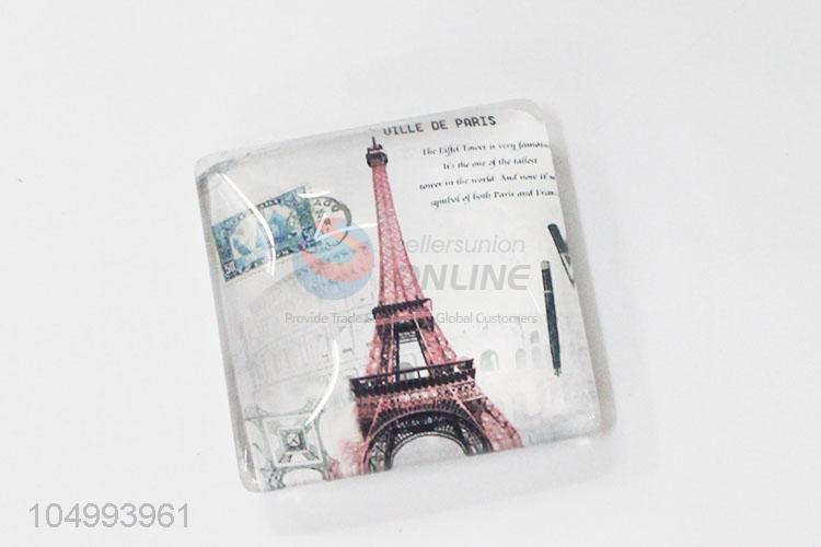 China factory square tower pattern epoxy fridge magnet