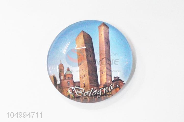 Cheap high quality round fashion epoxy fridge magnet