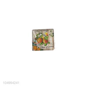 Wholesale new style square fruit pattern epoxy fridge magnet