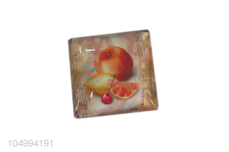 Good quality square fruit pattern epoxy fridge magnet