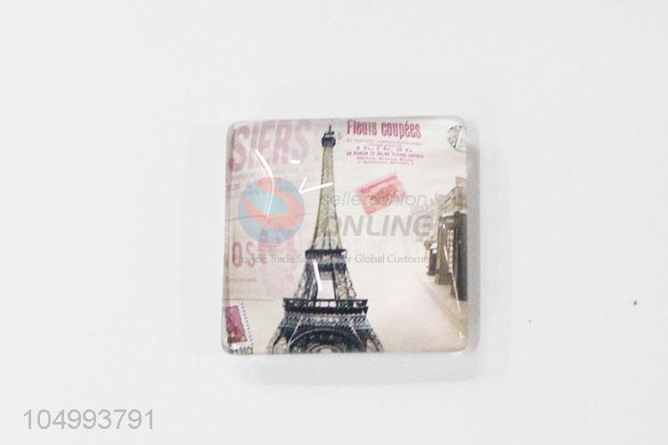 Factory promotional square tower pattern epoxy fridge magnet