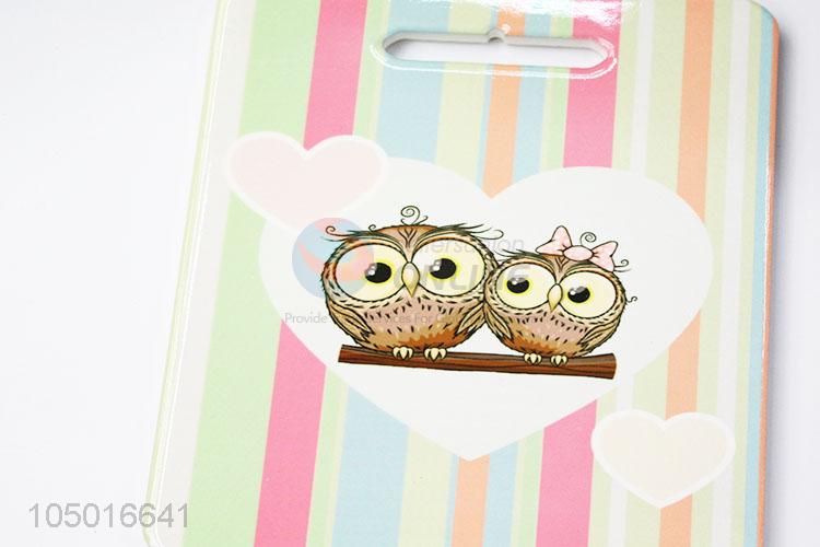 New arrival rectangle ceramic cup mat cup coster with owl pattern