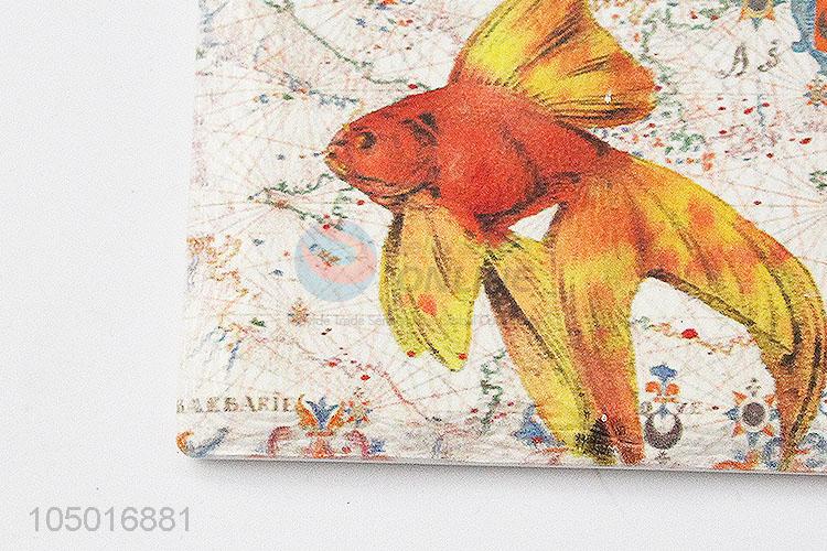 Low price rectangle ceramic fridge magnet with anifish pattern