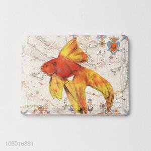 Low price rectangle ceramic fridge magnet with anifish pattern