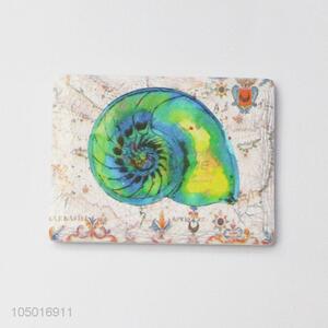 Factory supply rectangle ceramic fridge magnet with shell pattern