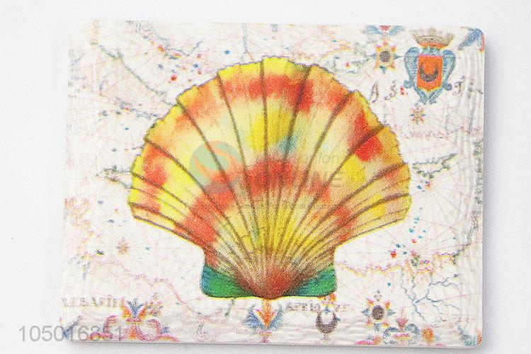 High quality rectangle ceramic fridge magnet with shell pattern