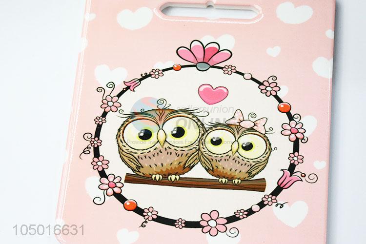 Recent design rectangle ceramic cup mat cup coster with owl pattern