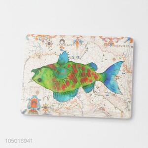 China OEM rectangle ceramic fridge magnet with fish pattern