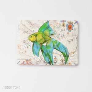 Wholesale custom rectangle ceramic fridge magnet with fish pattern