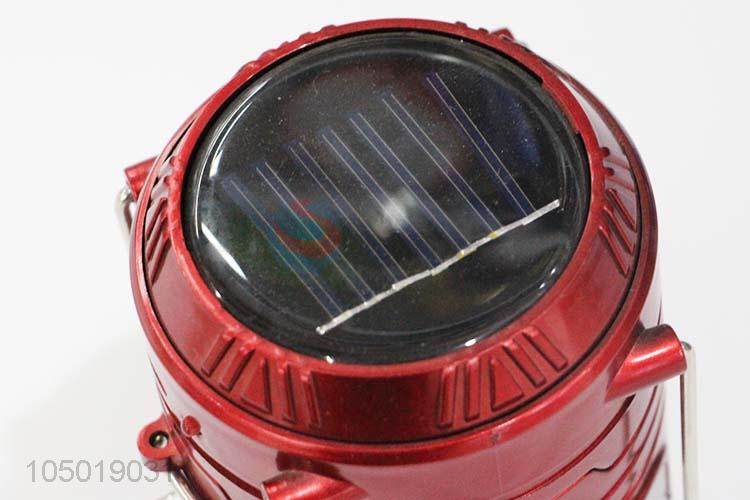 Popular Top Quality Red Color Camping Light with Solar Power Charge,USB Charge, Charging Line Charge