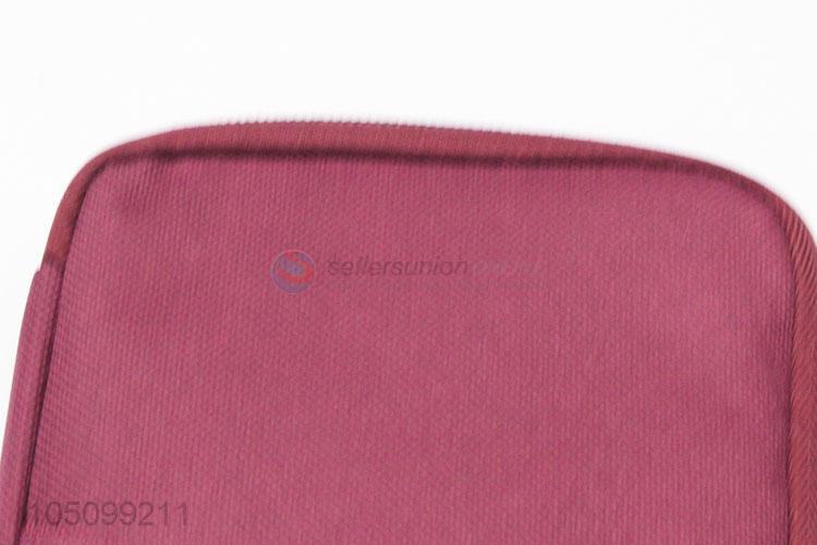 Custom Good Quality Wine Red Color Card Holder Pockets Storage Organizer